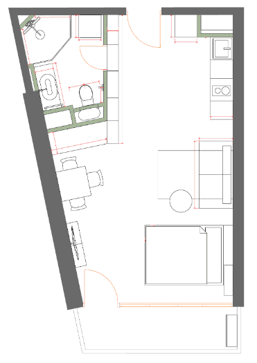 Studio, 40.3 m²