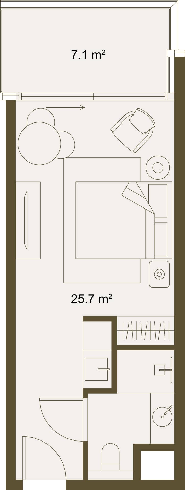 单间, 32.1 m²