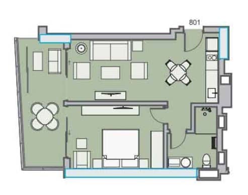 两居室, 62.5 m²