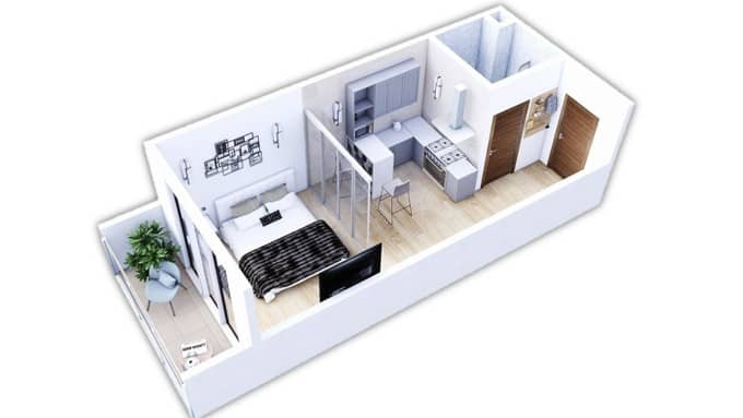 Студия, 37 м²