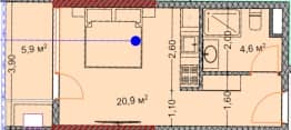 Студия, 31.5 м²