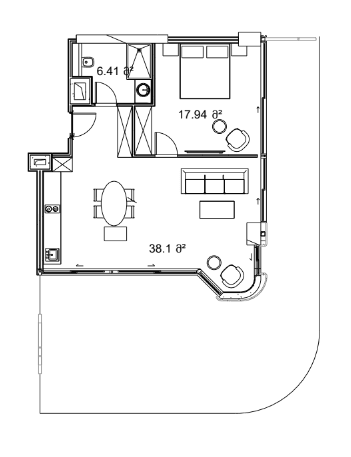 1-room, 125.7 m²