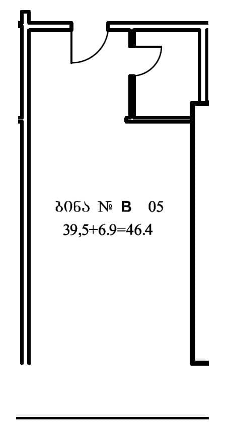 Студия, 46.4 м²