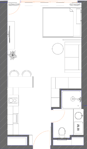 Студия, 34.9 м²