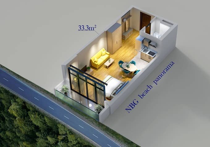 სტუდიო, 33.3 მ²