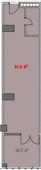 Студия, 51.3 м²