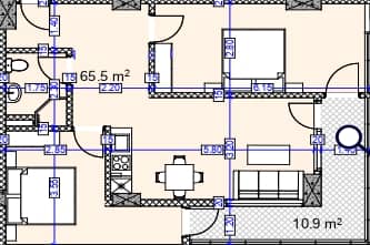2-комн., 76.4 м²