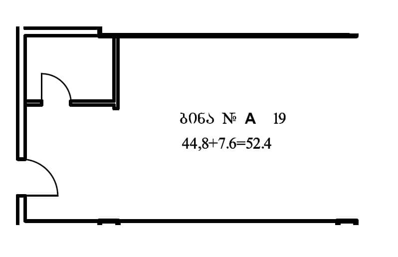 Студия, 52.4 м²