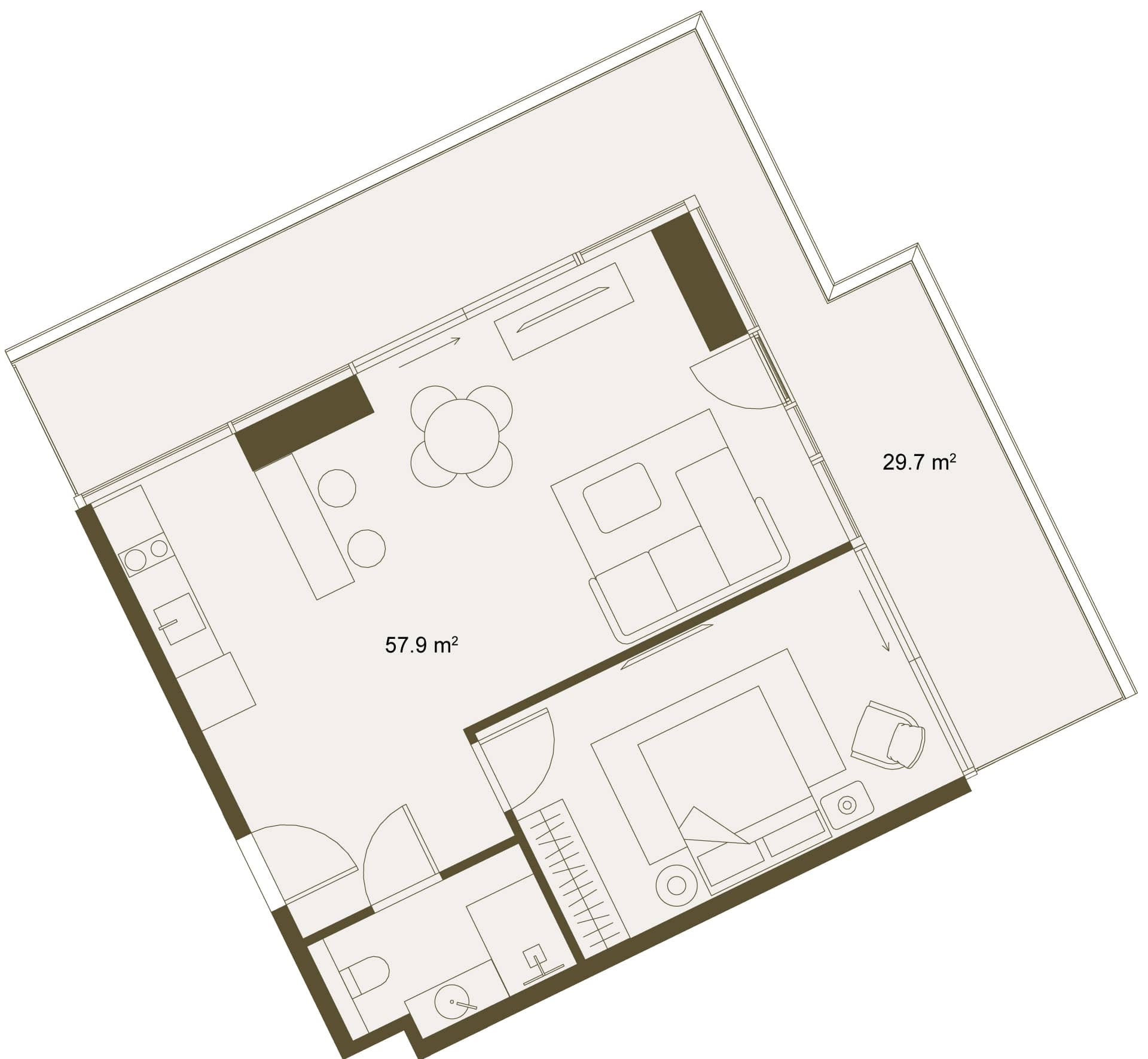 1-комн., 86.5 м²