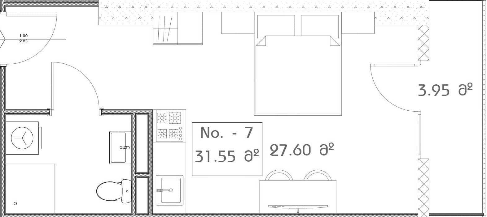 Студия, 31.6 м²