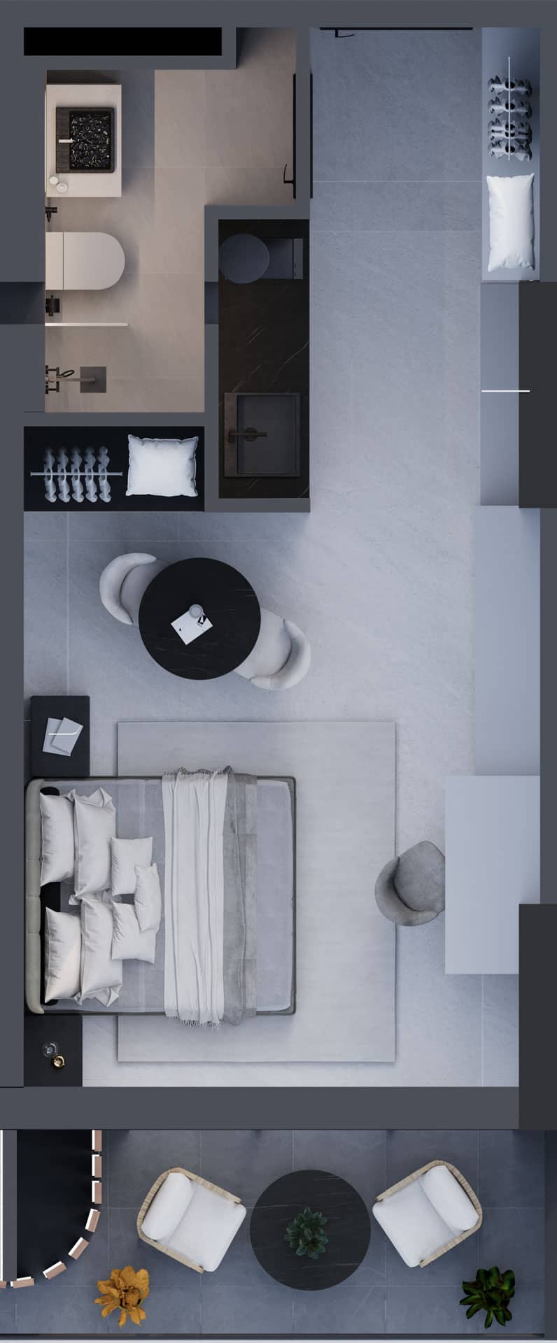 一居室, 35 m²