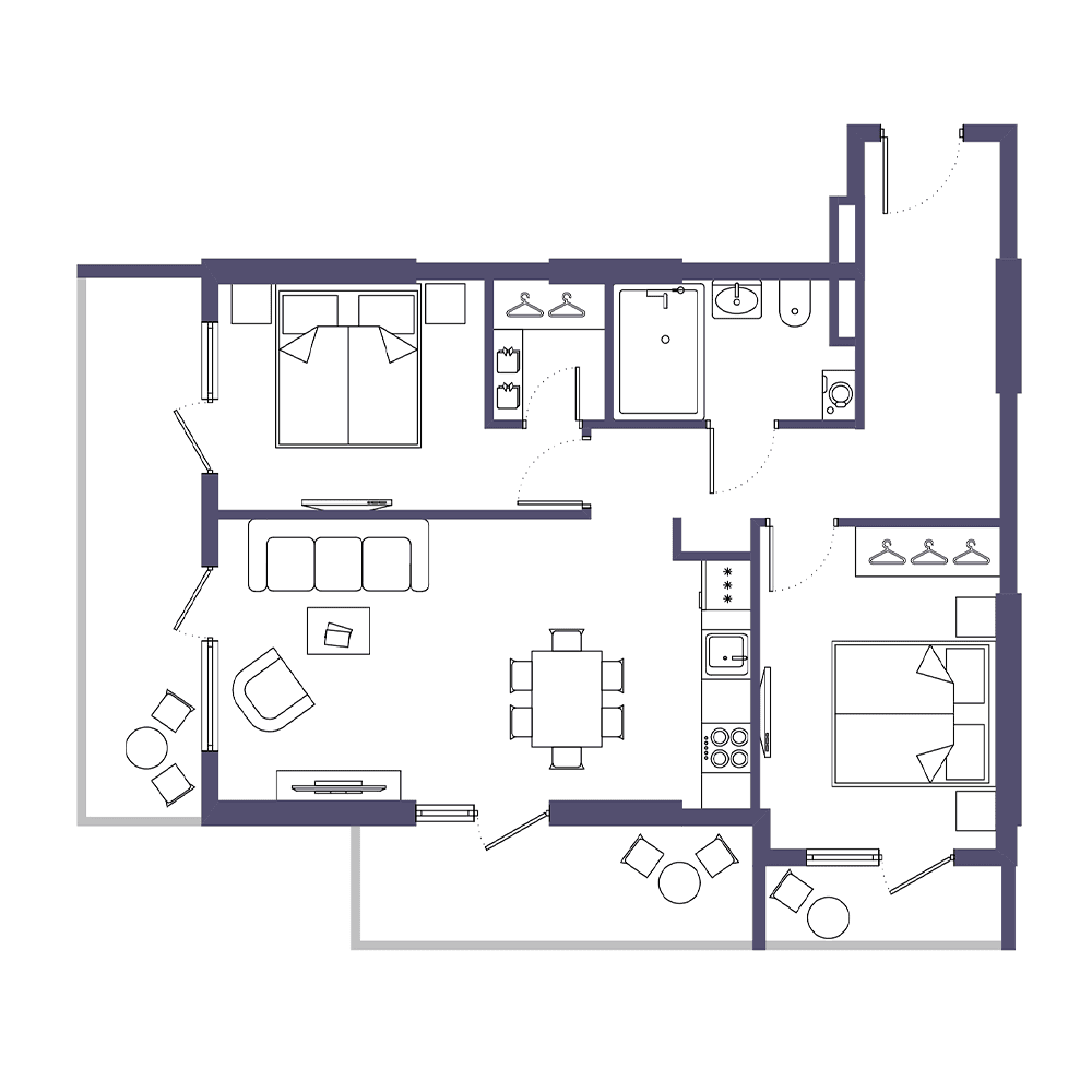 两居室, 83.1 m²