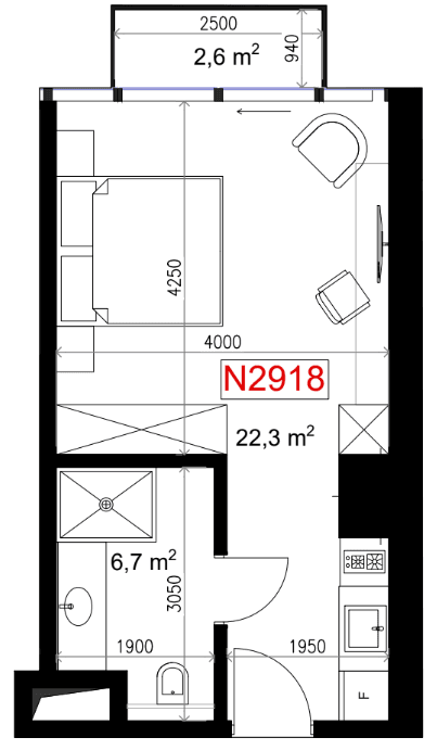 1-комн., 31.6 м²