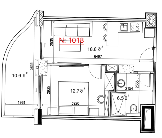 1-комн., 48.8 м²