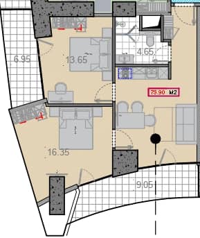 2-комн., 77.7 м²