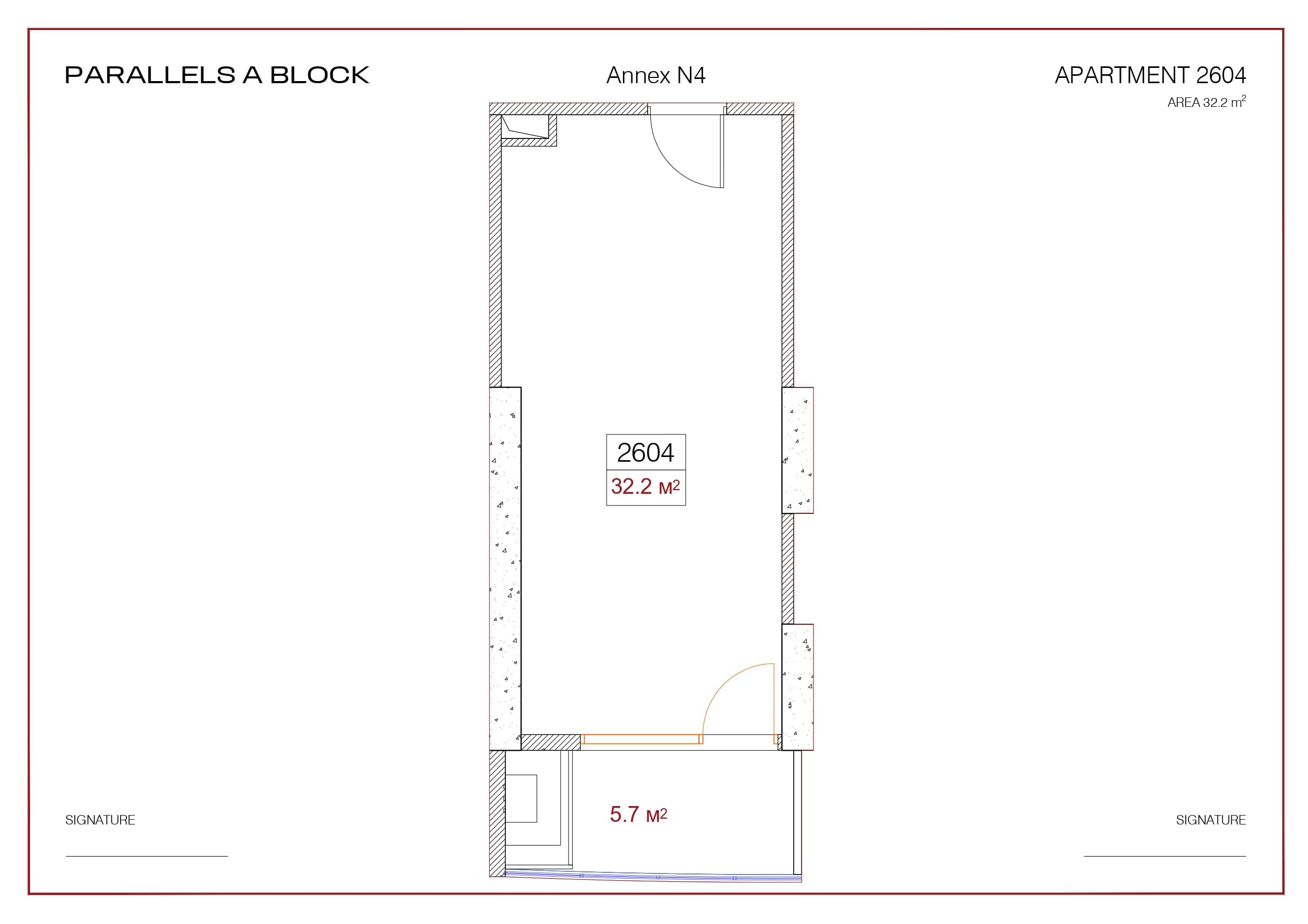 Студия, 32.2 м²