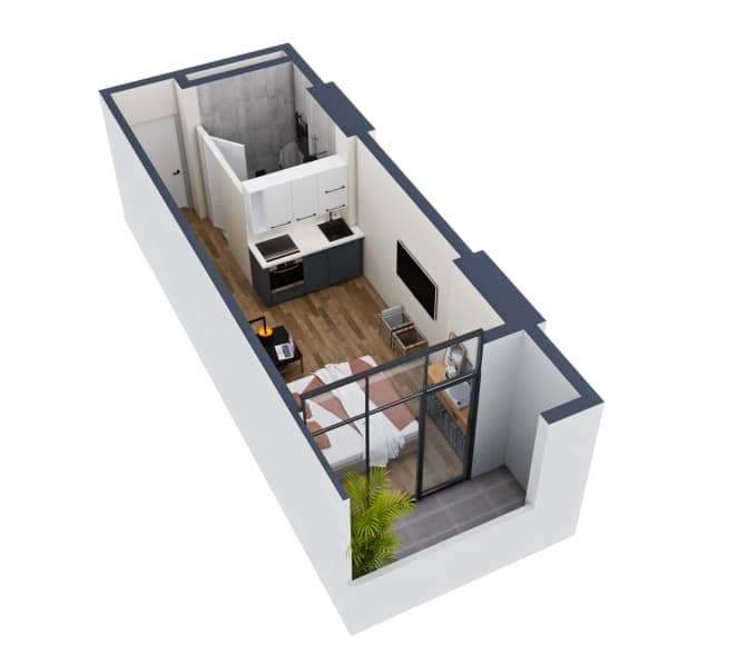 Студия, 28.2 м²