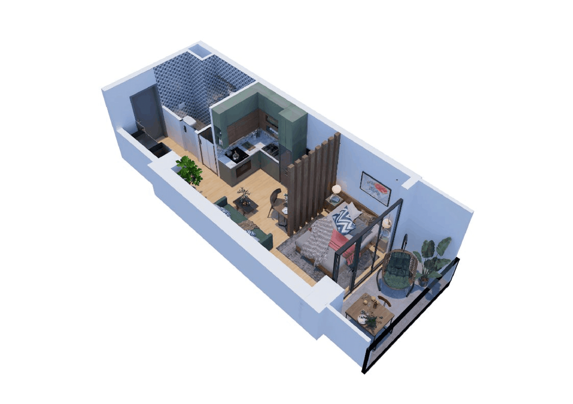 Студия, 33.6 м²