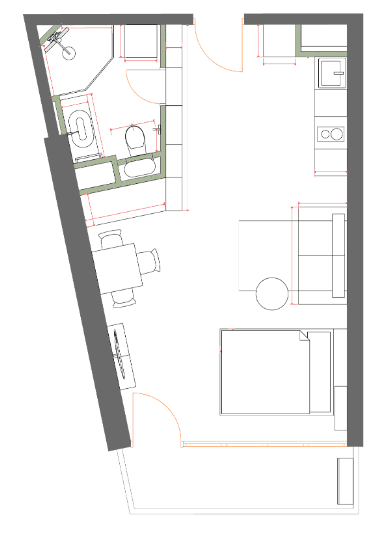 Студия, 40.3 м²