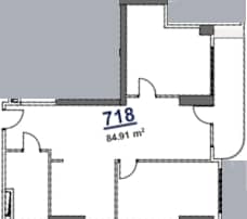 2-комн., 84.9 м²