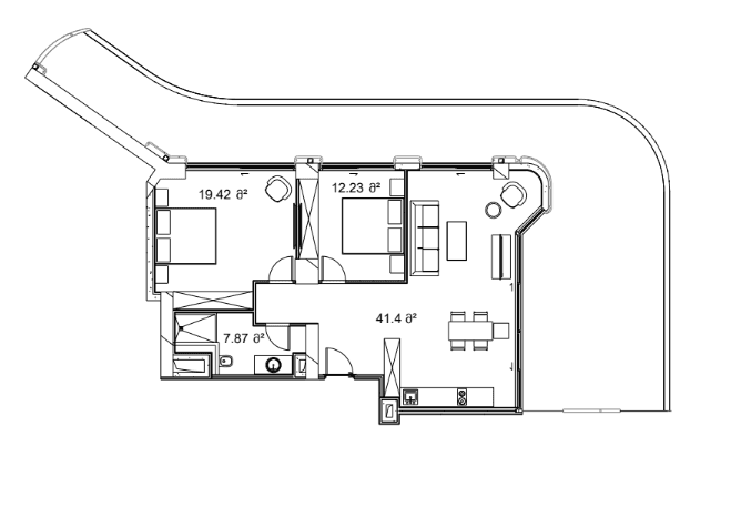 2-room, 159 m²
