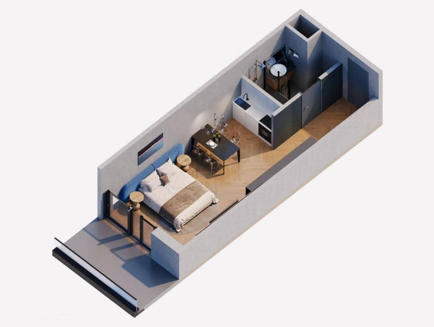 Studio, 44.9 m²