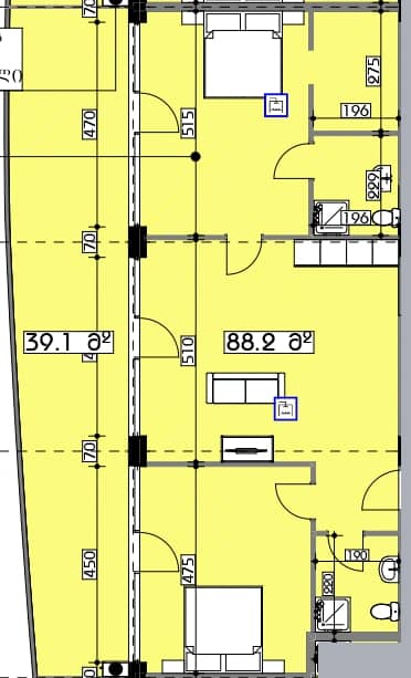 2-комн., 127.3 м²