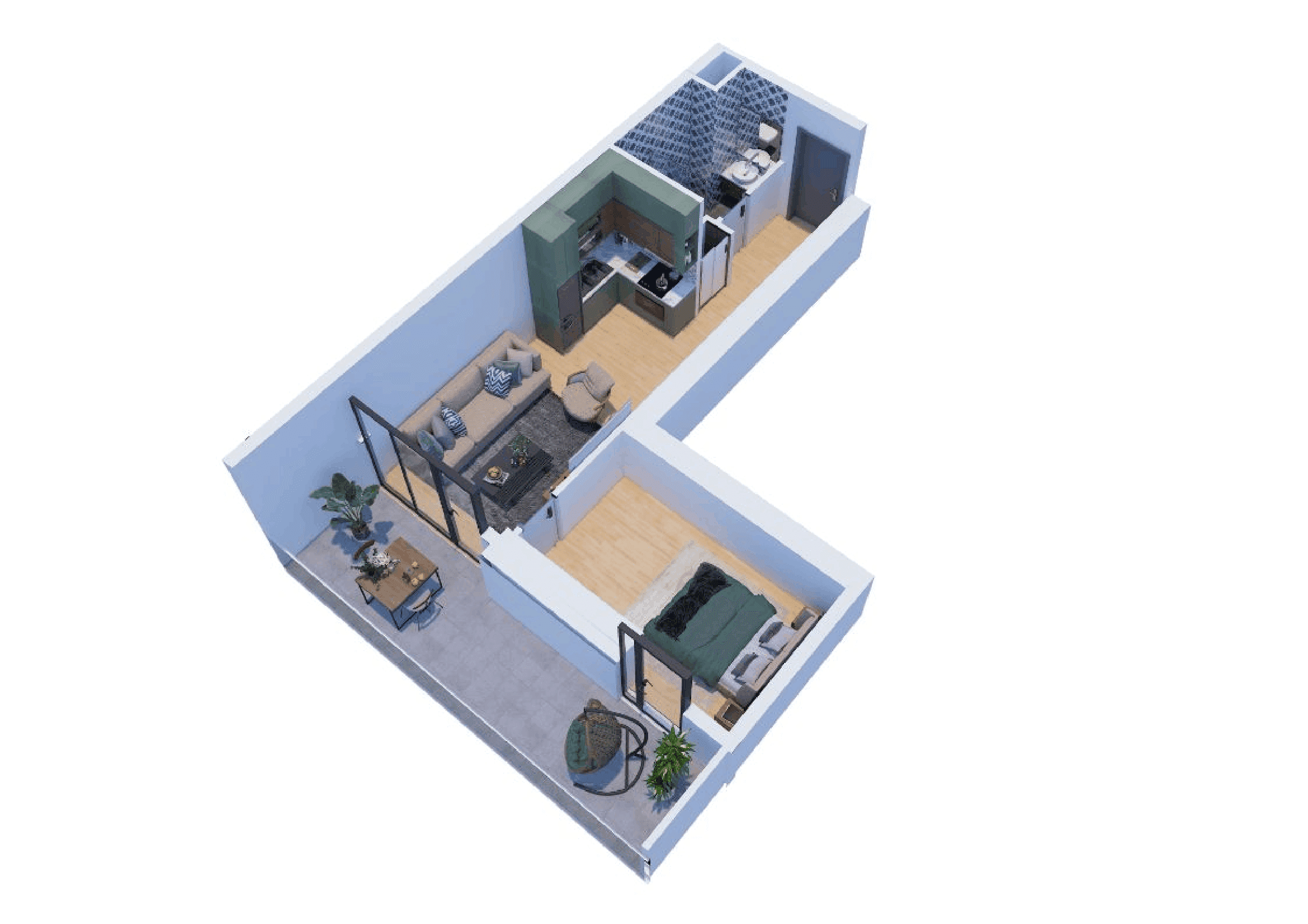2-room, 45.3 m²