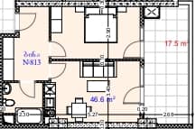 一居室, 64.1 m²