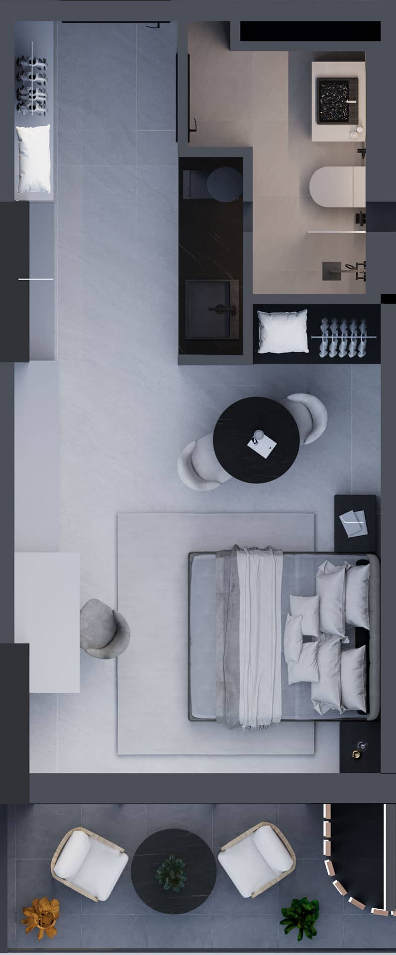 一居室, 35 m²