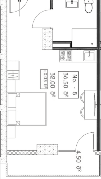 Студия, 36.5 м²