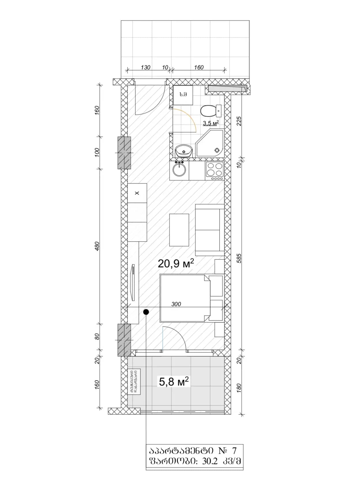 Studio, 30.2 m²