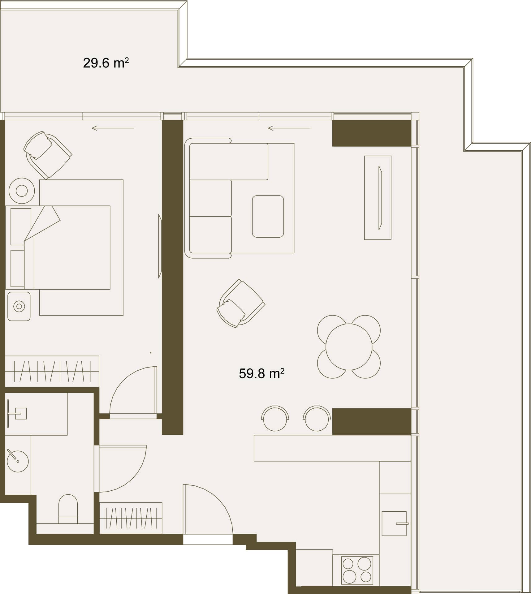 1-комн., 87 м²
