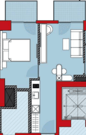 两居室, 50.5 m²