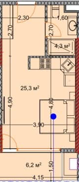 单间, 35.9 m²