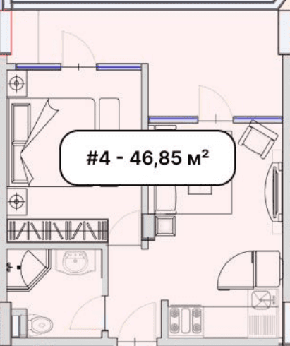 1-комн., 46.9 м²