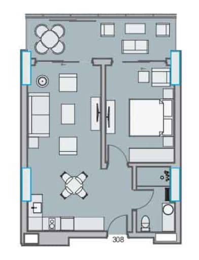 2-room, 65.1 m²