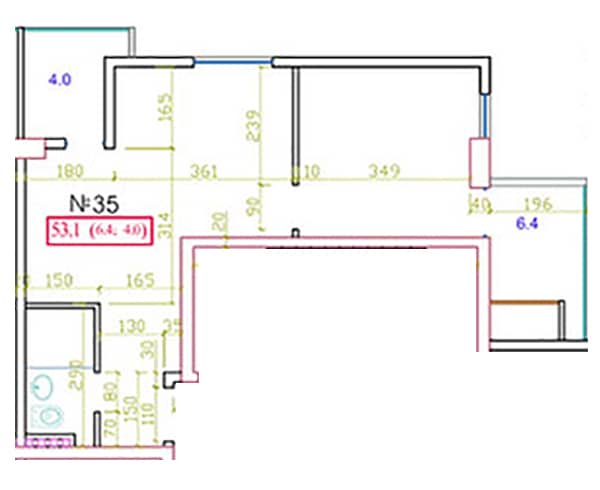 2-room, 53.1 m²