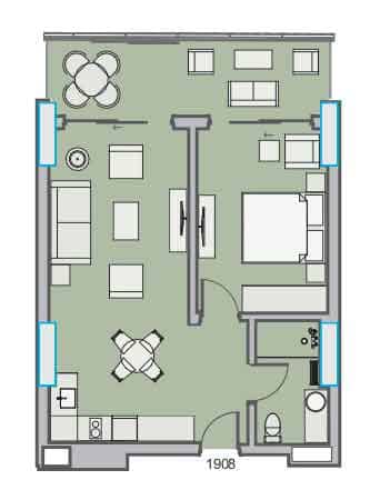 两居室, 65.1 m²