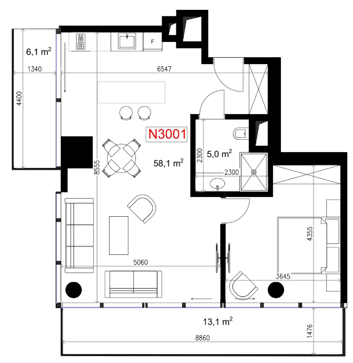 1-комн., 82.3 м²