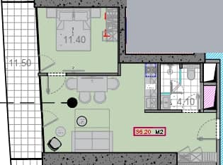 1-комн., 56.2 м²