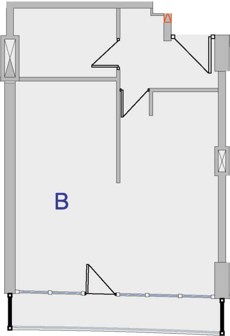 一居室, 47.9 m²