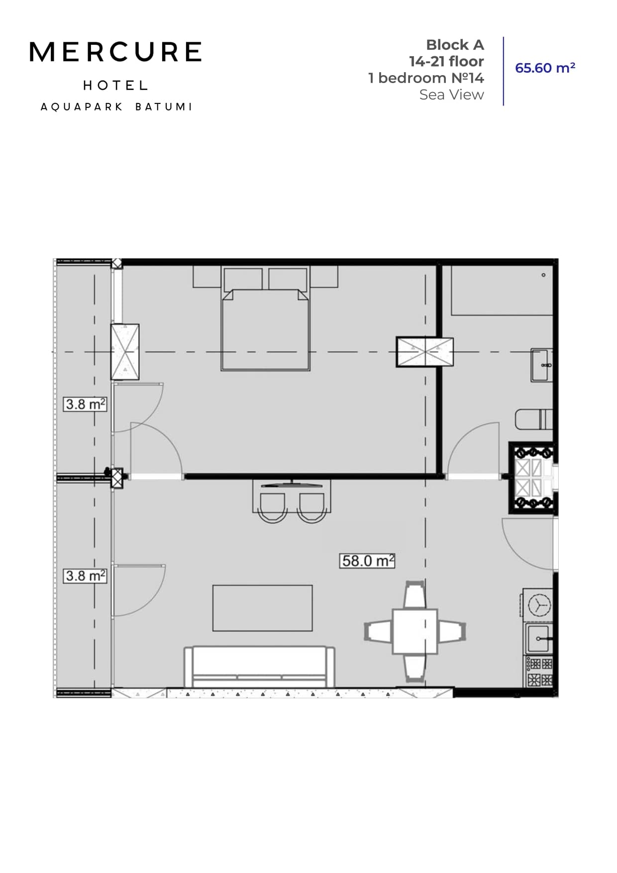 1-комн., 65.6 м²