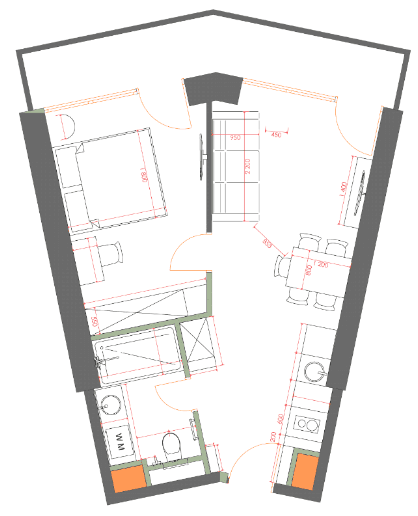 1-комн., 49.6 м²
