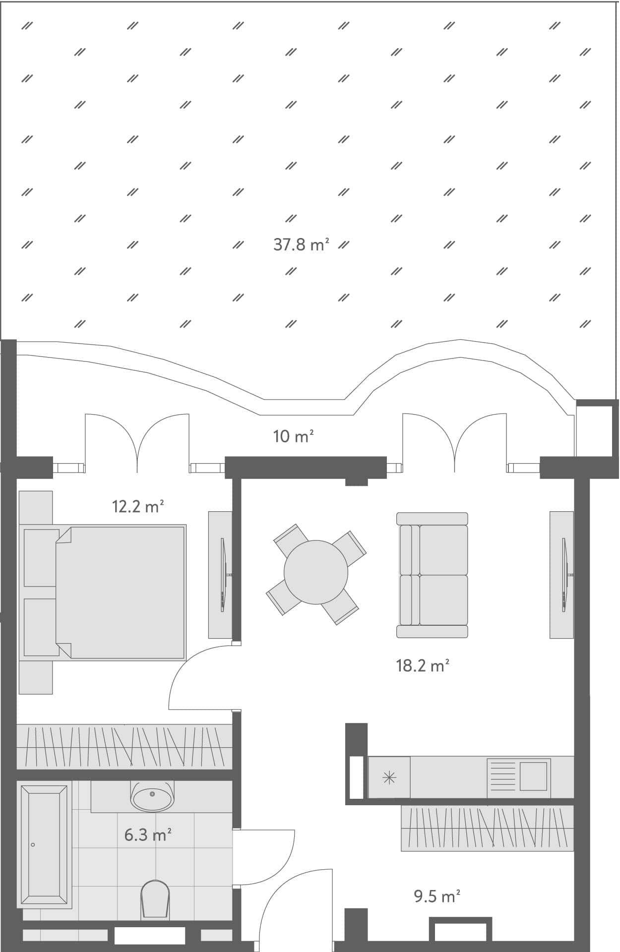 2-комн., 56.2 м²