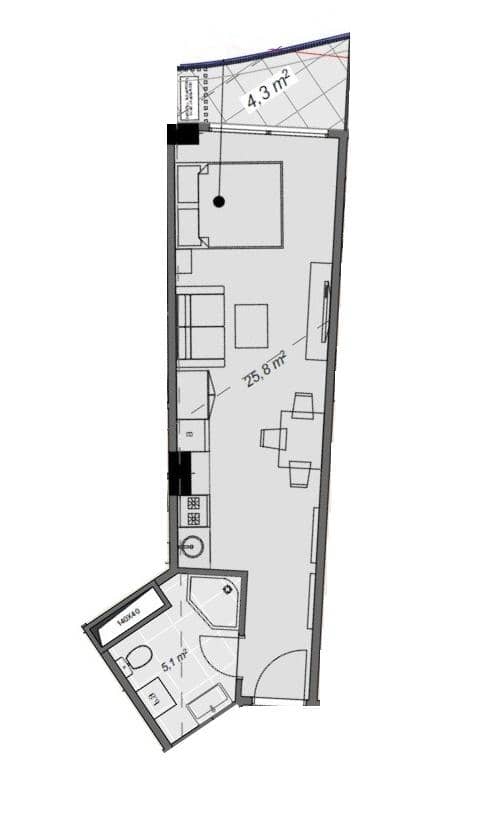 Studio, 35.2 m²