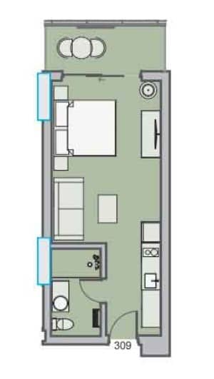 Студия, 36.7 м²