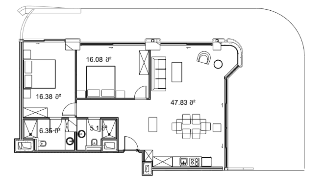 两居室, 162.5 m²