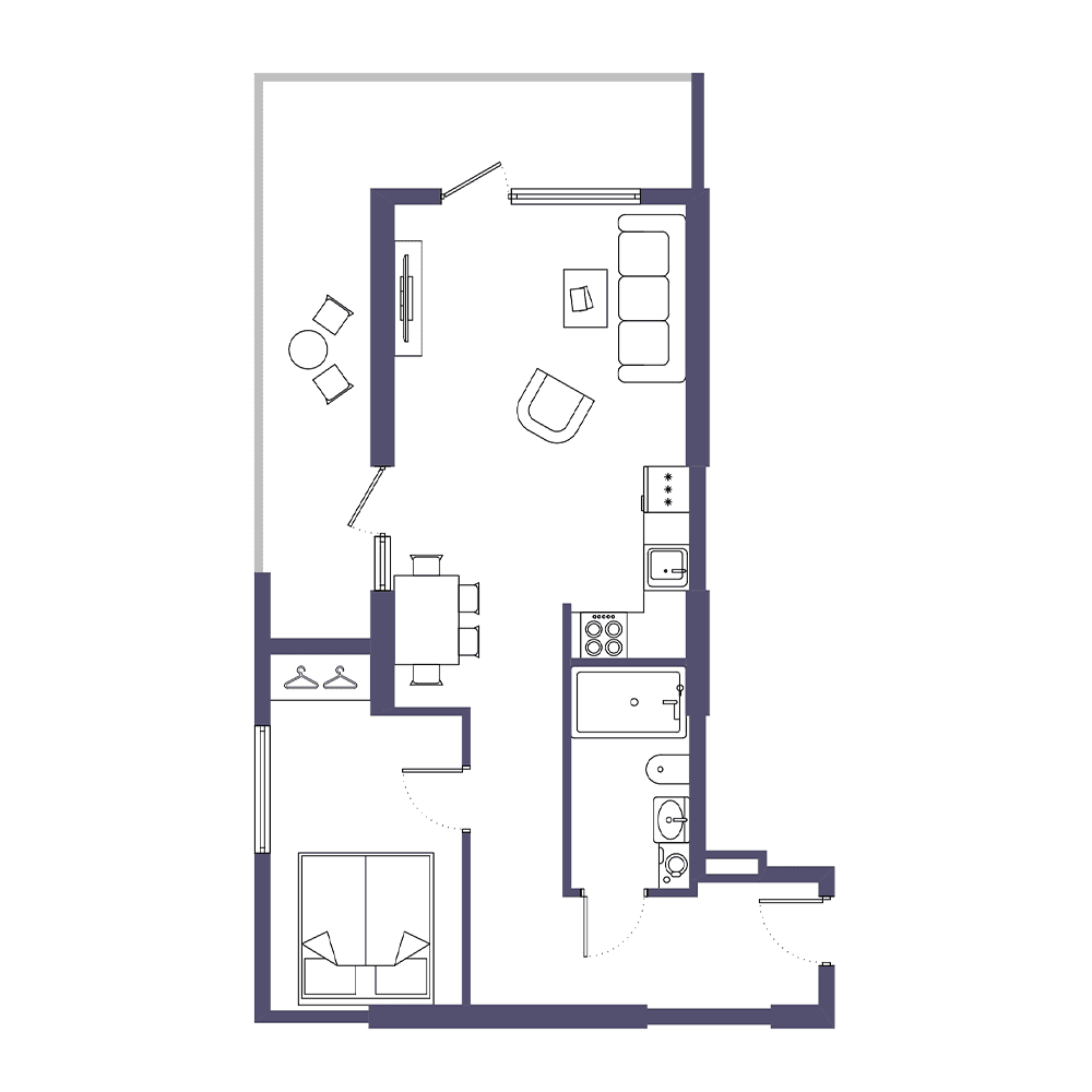 1-room, 66.2 m²