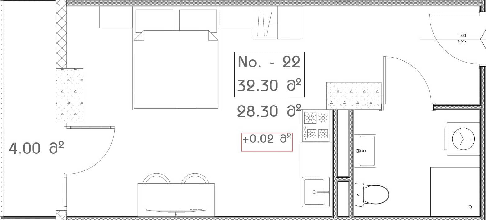 Studio, 32.3 m²
